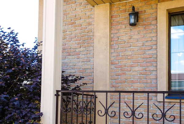 Country House Stone Steps Forged Metal Railing — Stock Photo, Image