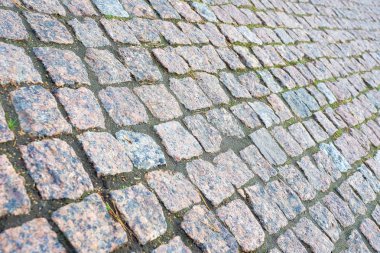 ufuk yamaç soyut. Antik Granit kaldırım. Yukarıdan görmek. Kaldırım