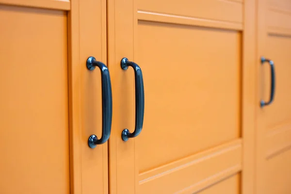 Wardrobe Handle Handles Brackets Cabinet Doors Bedroom Design Atmosphere Coziness — Stock Photo, Image