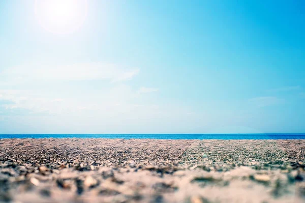 Spiaggia Sabbia Estiva Sfondo Del Mare Concetto Vacanza Estiva — Foto Stock