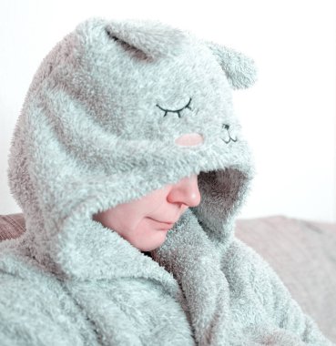 Stres depresyonu. Üzüntü hissi. Bir sa 'nın yakın çekim portresi