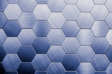Gümüş metal arka plan. Geometrik altıgenler.