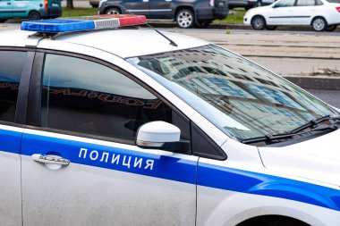 Polis arabası. Rus devriye arabası, yazıt polisi..