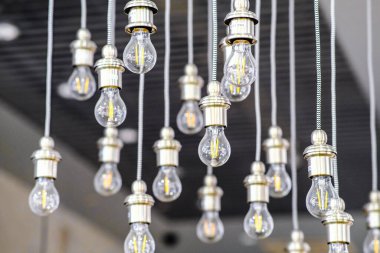 Enerji tasarrufu sağlayan bir ampul. Modern ekonomik aydınlatma kavramı.