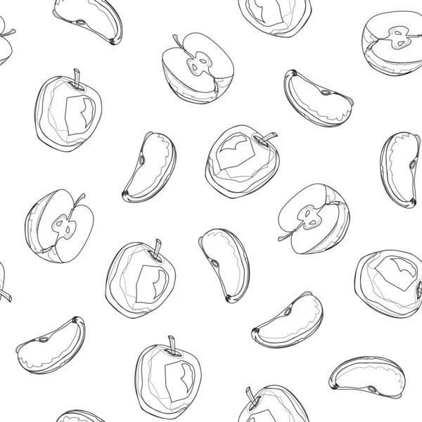 Kusursuz çizgili elma deseni. Beyaz arkaplan.