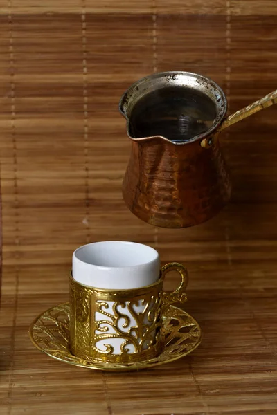 Heißer Kaffee Eine Tasse Gegossen — Stockfoto