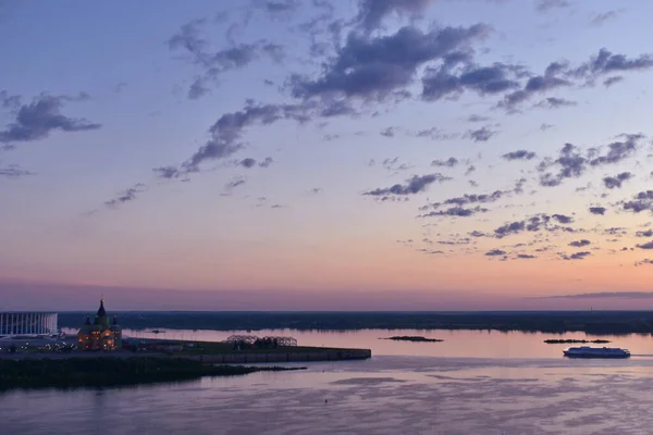 Zonsopkomst Boven Wolga Nizjni Novgorod — Stockfoto