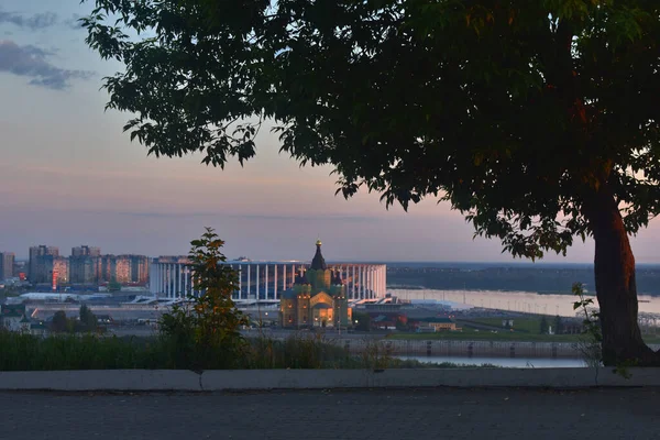 Панорама Нижнього Новгорода Світанку — стокове фото