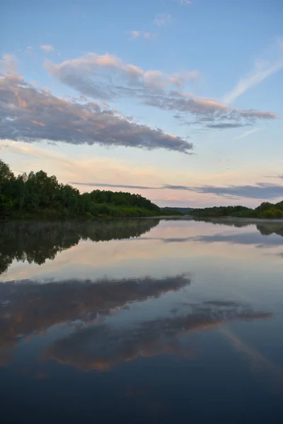 Gentle Beautiful Dawn Small River — Stock Photo, Image