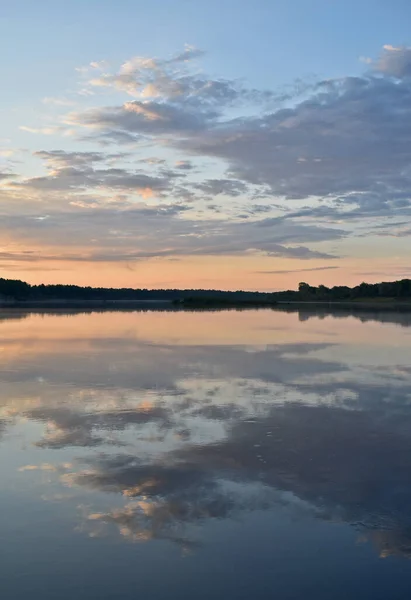 stock image gentle beautiful dawn on a small river