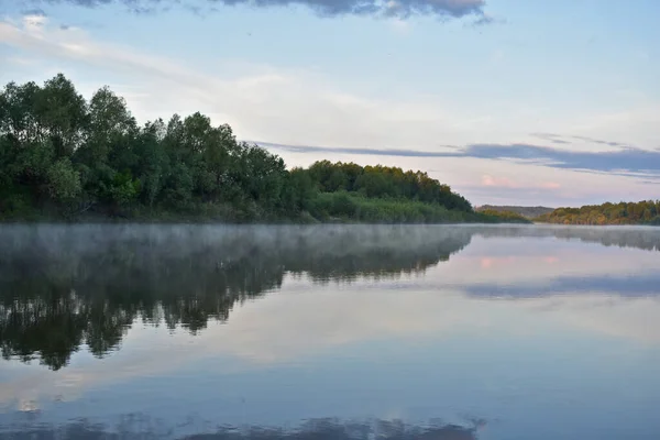 Ніжний Красивий Світанок Маленькій Річці — стокове фото