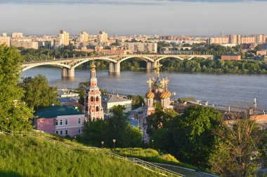 Nizhny Novgorod rıhtımının panoraması