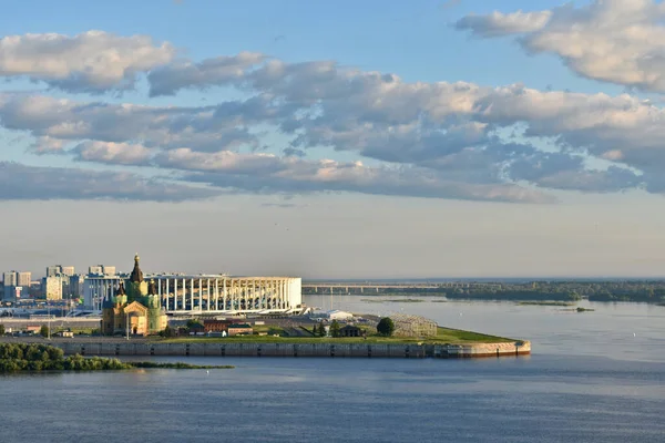 Nyizsnyij Novgorod Vízparti Panorámája — Stock Fotó