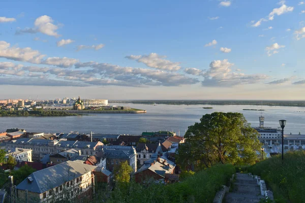 Nyizsnyij Novgorod Vízparti Panorámája — Stock Fotó