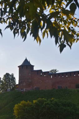Kremlin duvarının manzarası. Nizhny Novgorod