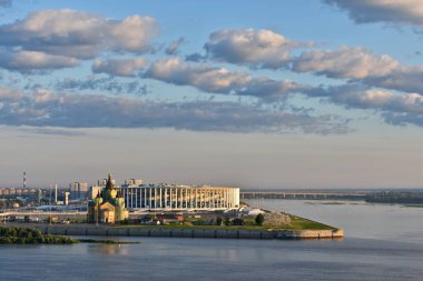 Nizhny Novgorod rıhtımının panoraması