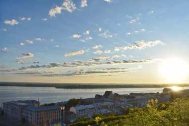 Nizhny Novgorod rıhtımının panoraması