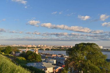 Nizhny Novgorod rıhtımının panoraması