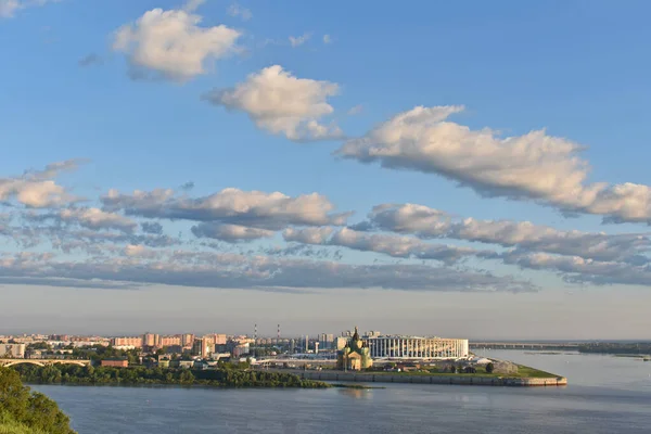 Nyizsnyij Novgorod Vízparti Panorámája — Stock Fotó