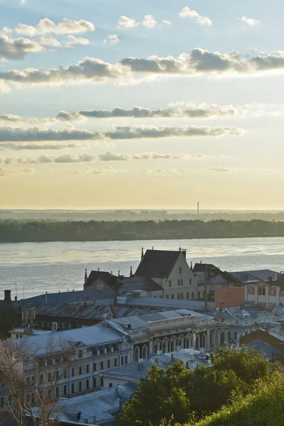 Panorama Van Waterkant Van Nizjni Novgorod — Stockfoto