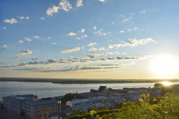 Panorama Van Waterkant Van Nizjni Novgorod — Stockfoto