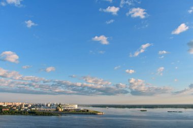 Nizhny Novgorod rıhtımının panoraması