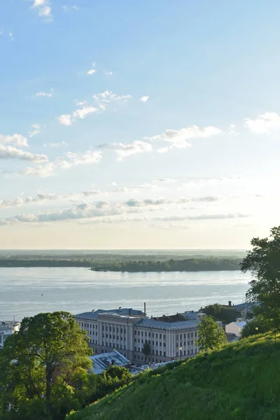 Panorama Van Waterkant Van Nizjni Novgorod — Stockfoto