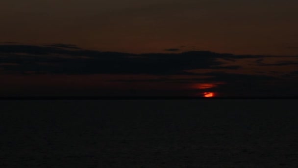 Caldo Tramonto Colorato Sul Fiume Volga — Video Stock