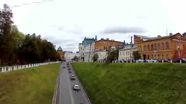 Carros Estão Circular Pela Cidade Período Tempo — Vídeo de Stock