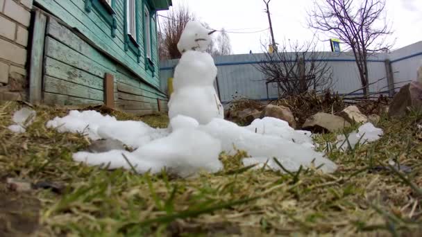 Zăpadă Topește Iarbă Timelapse — Videoclip de stoc