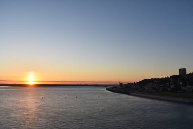 Volga Nehri 'nde şafak vakti. Nizhny Novgorod