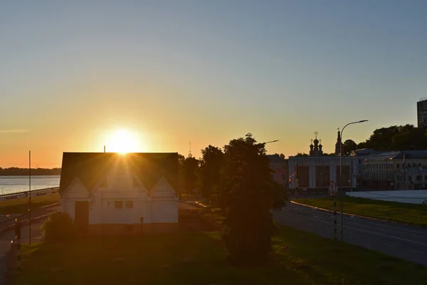 Dawn Sur Volga River Nijni Novgorod — Photo