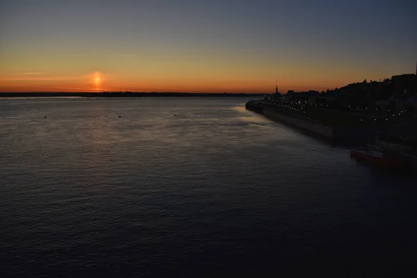 Dawn Rio Volga Nizhny Novgorod — Fotografia de Stock