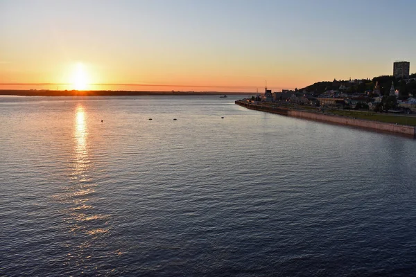 Alba Sul Fiume Volga Nizhny Novgorod — Foto Stock