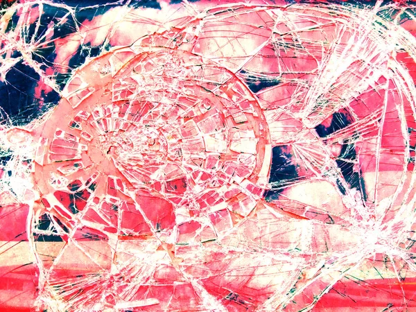 broken glass car, peach background, texture