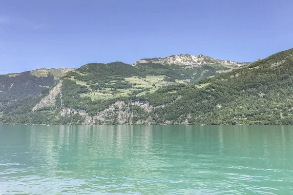 Turquoise Lake Walensee Alps Switzerland — Stock Photo, Image