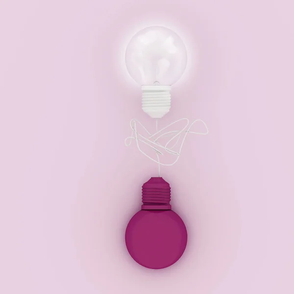 Abstrakta Anslutning Vitt Glas Belysning Lampor Med Vit Linje Rosa — Stockfoto