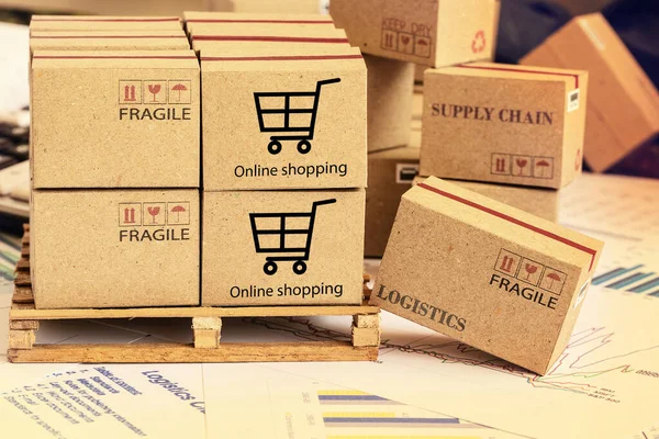 Mini Kartonnen Dozen Voor Het Groeperen Van Financiële Beleggingsproducten Houten — Stockfoto