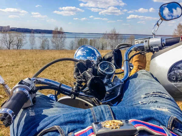 Wycieczka Motocyklu Jezioro — Zdjęcie stockowe