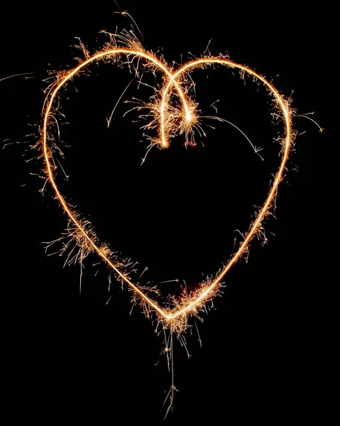 Fire heart on a black background.