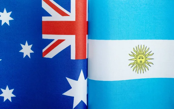 Banderas Nacionales Australia Argentina — Foto de Stock
