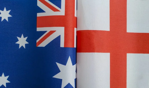 澳大利亚和英国的国旗特写 — 图库照片