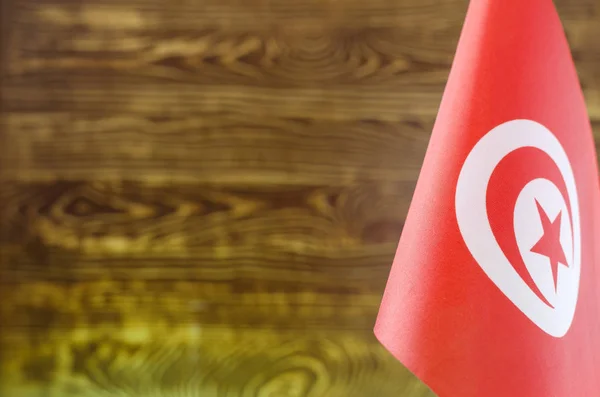 Fragmento Bandera Tunecina Primer Plano Para Fondo Borroso —  Fotos de Stock