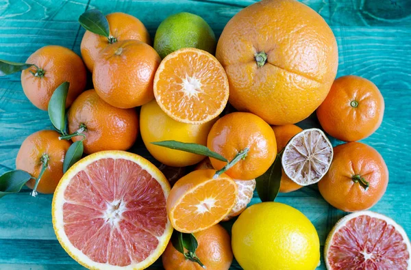 Tangerines Lemons Jeruk Jeruk Jeruk Jeruk Close Pada Latar Belakang — Stok Foto