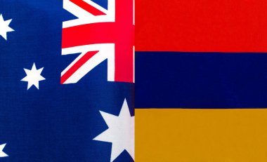 Avustralya ve Ermenistan 'ın ulusal bayraklarının parçaları kapanıyor