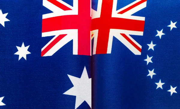 澳大利亚国旗和库克群岛国旗的碎片特写 — 图库照片