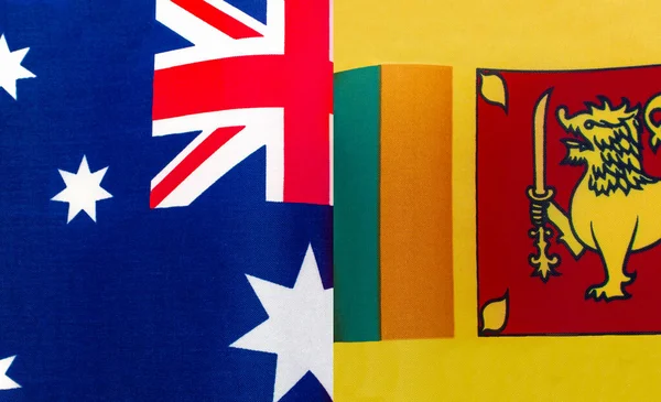 Fragmentos Las Banderas Nacionales Australia Sri Lanka —  Fotos de Stock