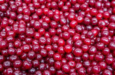   Koyu Kırmızı Kiraz çok sayıda. Doku. Arka plan. Yakın çekim