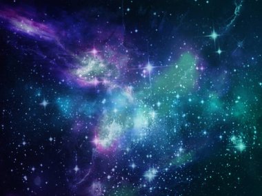 Gezegenler ve galaksi, kozmos, fiziksel kozmoloji, bilim kurgu duvar kağıdı. Derin uzayın güzelliği. Evrende milyarlarca galaksi Kozmik sanat arka planında