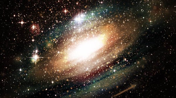 Planets and galaxy, cosmos, physical cosmology, science fiction wallpaper. Beauty of deep space. Billions of galaxies in the universe Cosmic art background